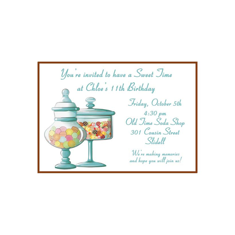 JARS OF CANDY CUSTOM INVITATION