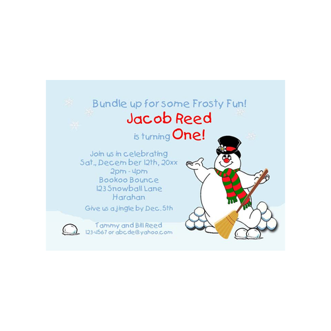 JOLLY SNOWMAN CUSTOM INVITATION