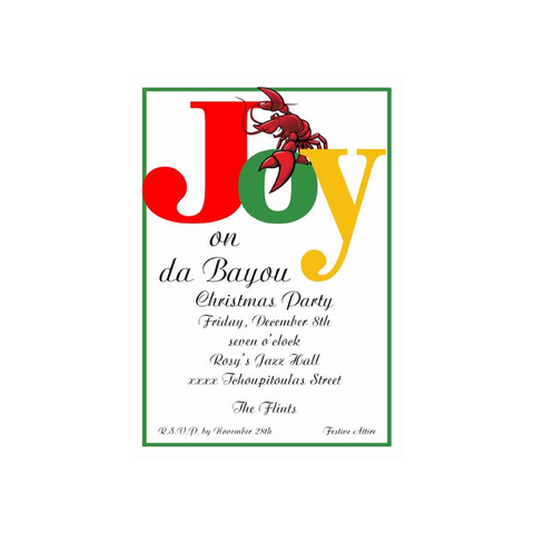 JOYFUL CRAWFISH CUSTOM INVITATION