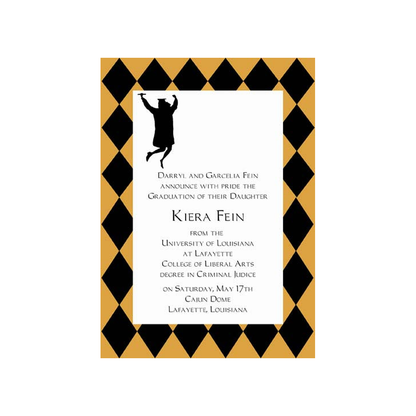 JUMPING FOR GRADUATION CUSTOM INVITATION