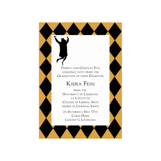 JUMPING FOR GRADUATION CUSTOM INVITATION