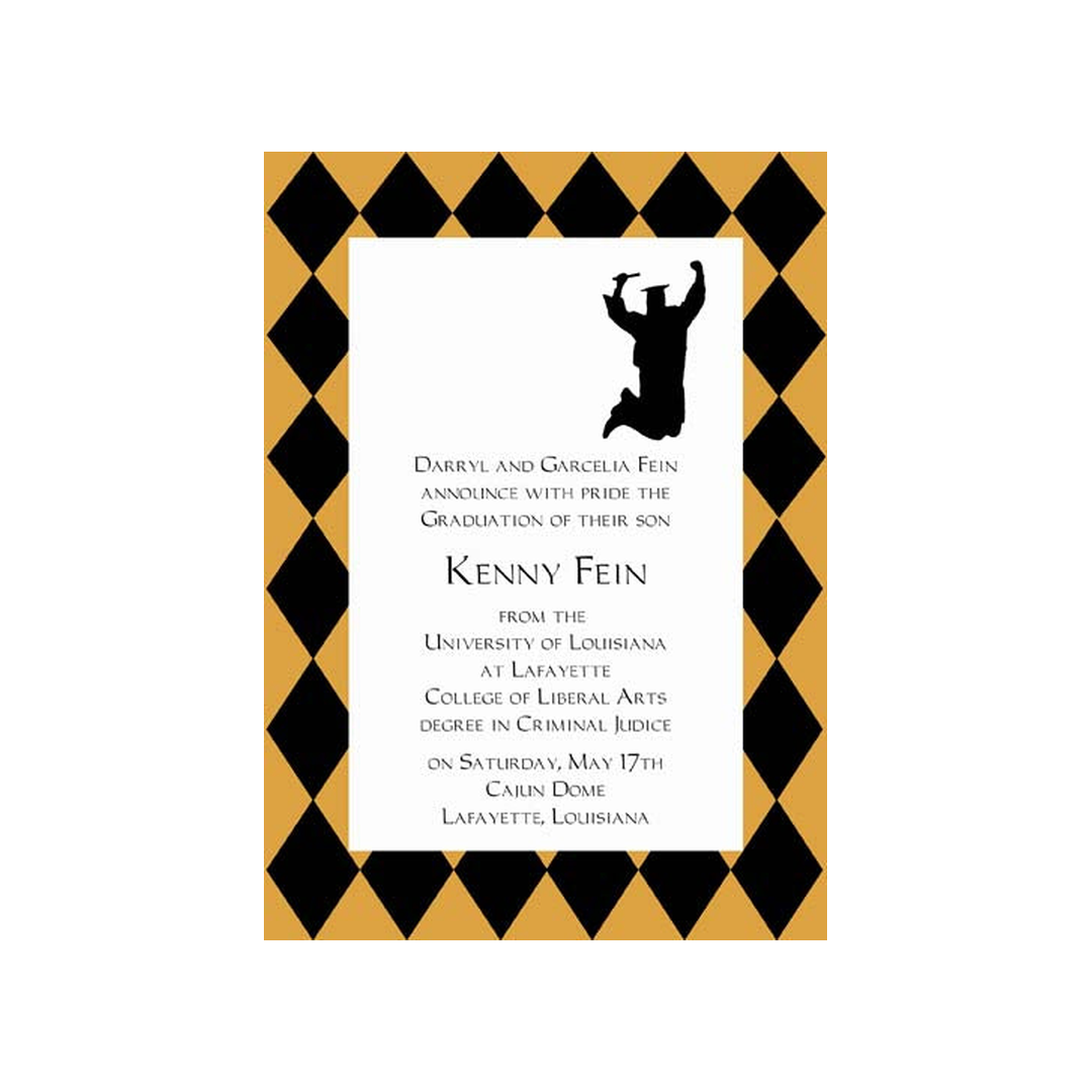 JUMPING FOR GRADUATION CUSTOM INVITATION