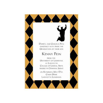 JUMPING FOR GRADUATION CUSTOM INVITATION