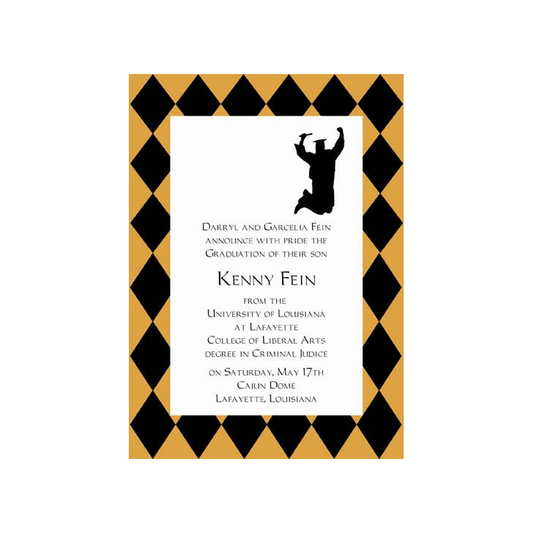 JUMPING FOR GRADUATION CUSTOM INVITATION