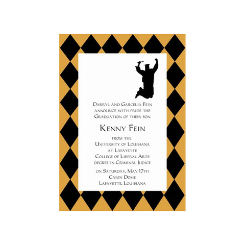 JUMPING FOR GRADUATION CUSTOM INVITATION