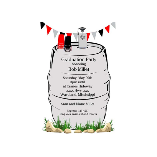 KEG GRADUATION CUSTOM INVITATION