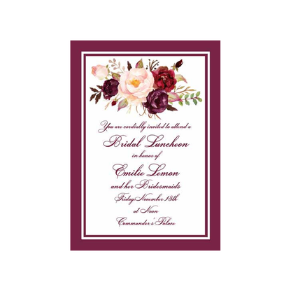 KISSING FLOWERS CUSTOM INVITATION
