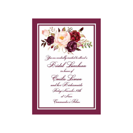 KISSING FLOWERS CUSTOM INVITATION