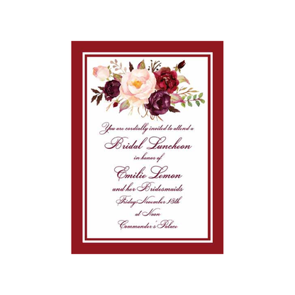 KISSING FLOWERS CUSTOM INVITATION