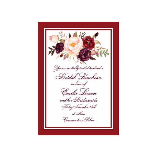 KISSING FLOWERS CUSTOM INVITATION