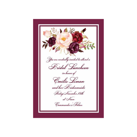 KISSING FLOWERS CUSTOM INVITATION