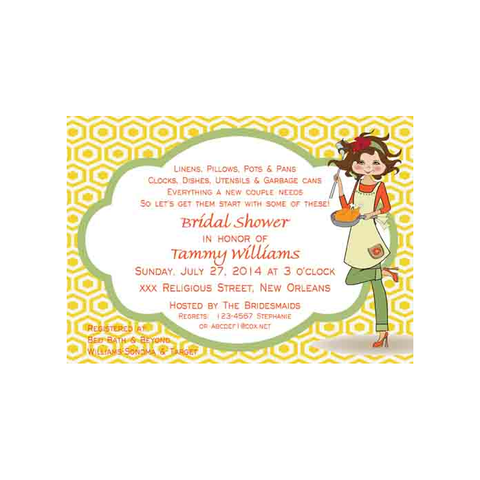 KITCHEN BRIDE CUSTOM INVITATION