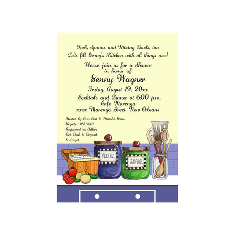 KITCHEN CANISTERS CUSTOM INVITATION