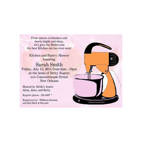 KITCHEN MIXER 2 CUSTOM INVITATION