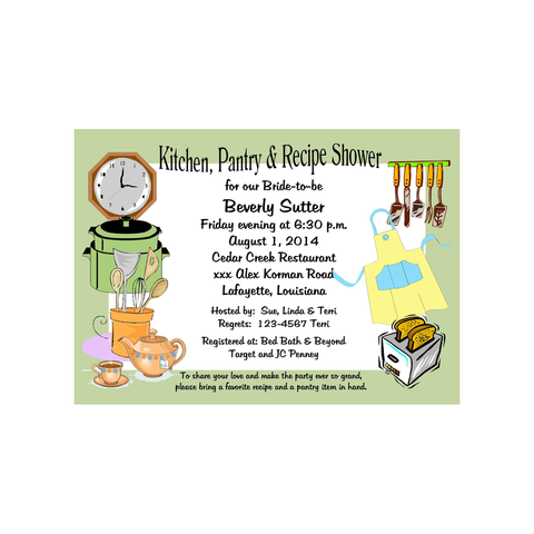 KITCHEN THINGS CUSTOM INVITATION