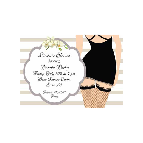 LADY IN LINGERIE CUSTOM INVITATION