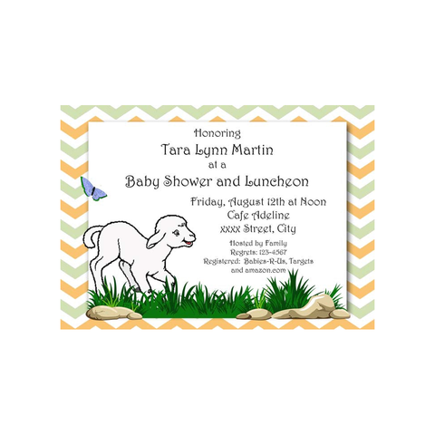 LAMB GRAZING CUSTOM INVITATION