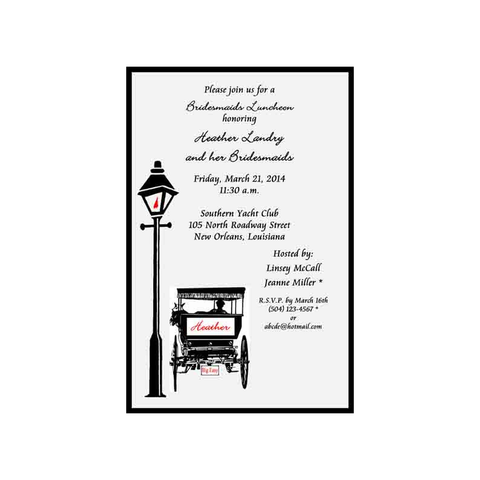 LAMPPOST AND CARRIAGE CUSTOM INVITATION