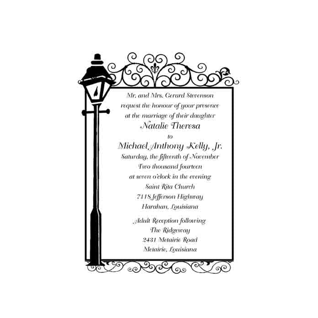 LAMPPOST AND WROUGHT IRON CUSTOM INVITATION