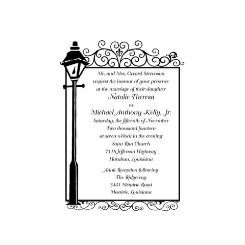 LAMPPOST AND WROUGHT IRON CUSTOM INVITATION