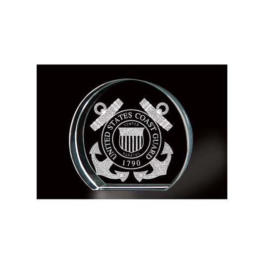 LASER ETCHED COAST GUARD CRYSTAL KEEPSAKE