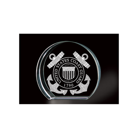 LASER ETCHED COAST GUARD CRYSTAL KEEPSAKE