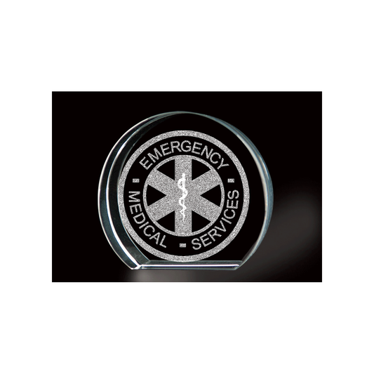 LASER ETCHED CRYSTAL EMS KEEPSAKE