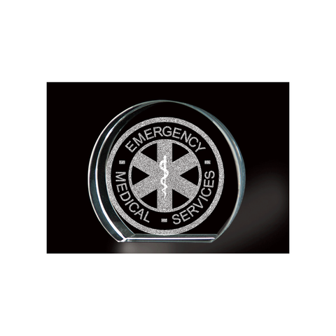LASER ETCHED CRYSTAL EMS KEEPSAKE