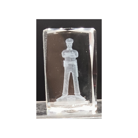 LASER ETCHED CRYSTAL POLICEMAN KEEPSAKE