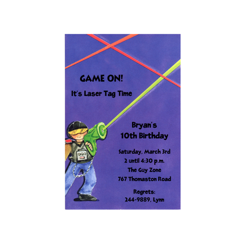 LASER TAG - BLANK STOCK INVITATION