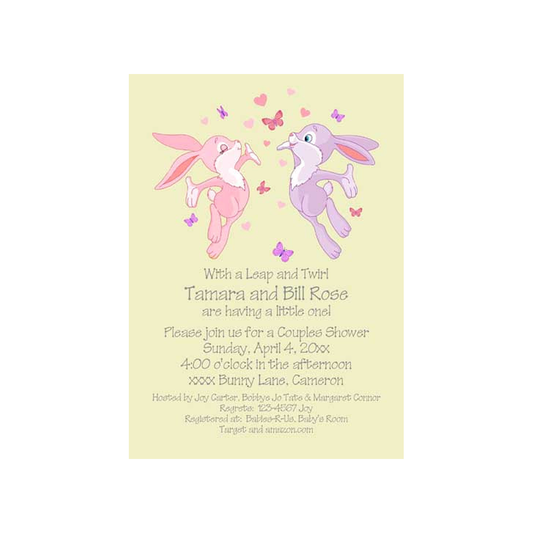 LEAPING BUNNIES CUSTOM INVITATION
