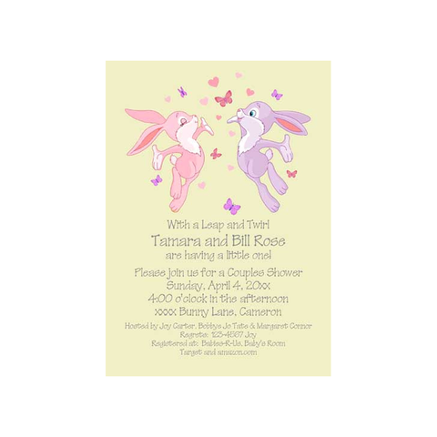 LEAPING BUNNIES CUSTOM INVITATION