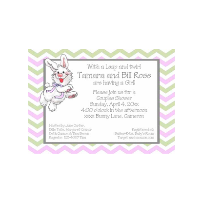LEAPING BUNNY CUSTOM INVITATION