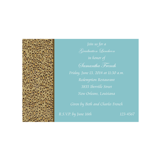 LEOPARD PATTERN GRADUATION CUSTOM INVITATION