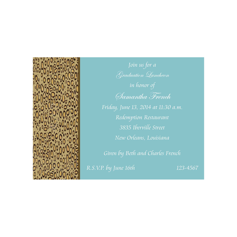 LEOPARD PATTERN GRADUATION CUSTOM INVITATION