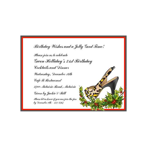 LEOPARD STILETTO CUSTOM INVITATION