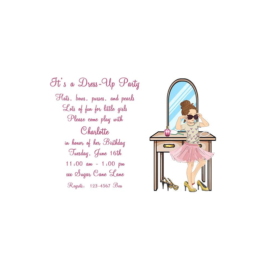 LET'S PLAY DRESS UP CUSTOM INVITATION