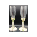 LIGHT PINK ROSE STEM TOASTING GLASSES