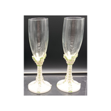 LIGHT PINK ROSE STEM TOASTING GLASSES