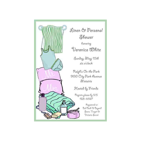 LINENS AND PERSONAL CUSTOM INVITATION