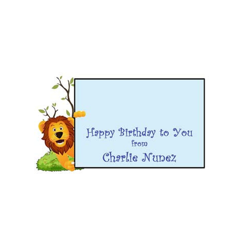 LION PEAKING AROUND PERSONALIZED GIFT OR CALLING CARDS