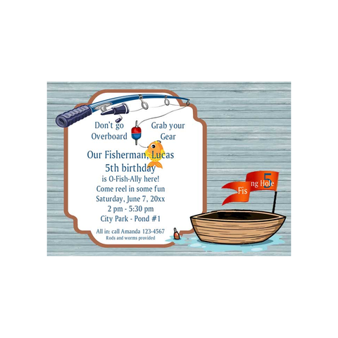 LITTLE FISHING ROD CUSTOM INVITATION