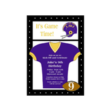 LOCKER FOOTBALL JERSERY CUSTOM INVITATION