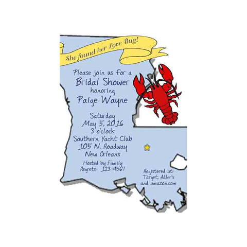 LOUISIANA LOVE BUG CUSTOM INVITATION