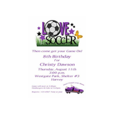LOVE SOCCER CUSTOM INVITATION