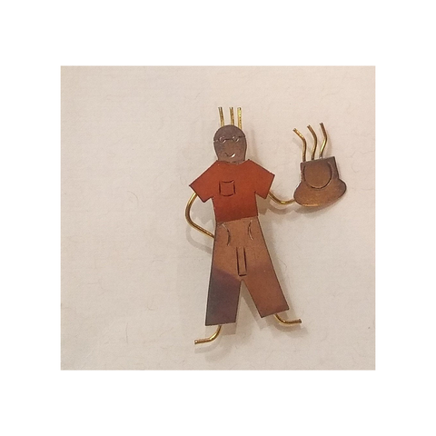 MAN - COFFEE CUP PIN/BROOCH