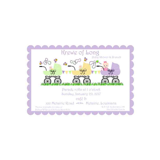 MARDI GRAS BUGGIES CUSTOM INVITATION
