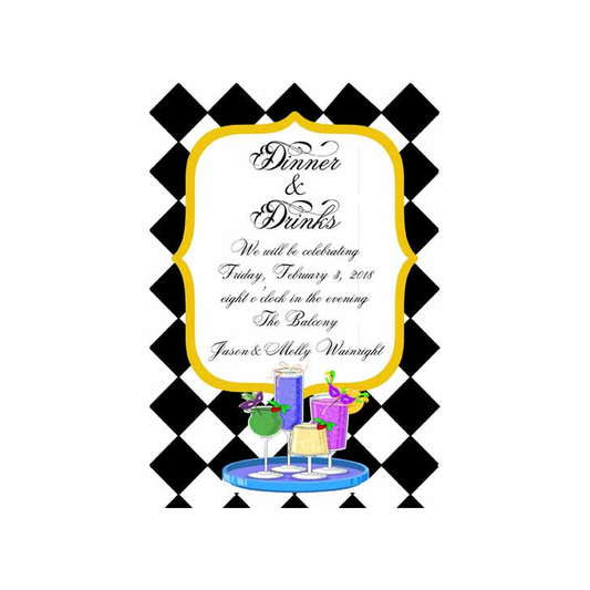MARDI GRAS COCKTAILS CUSTOM INVITATION