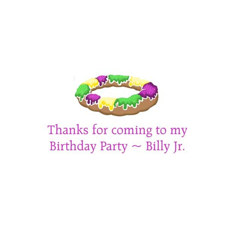 MARDI GRAS KING CAKE PERSONALIZED GIFT OR CALLING CARDS