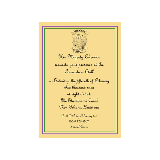 MARDI GRAS SIMPLE AND BASIC CUSTOM INVITATION